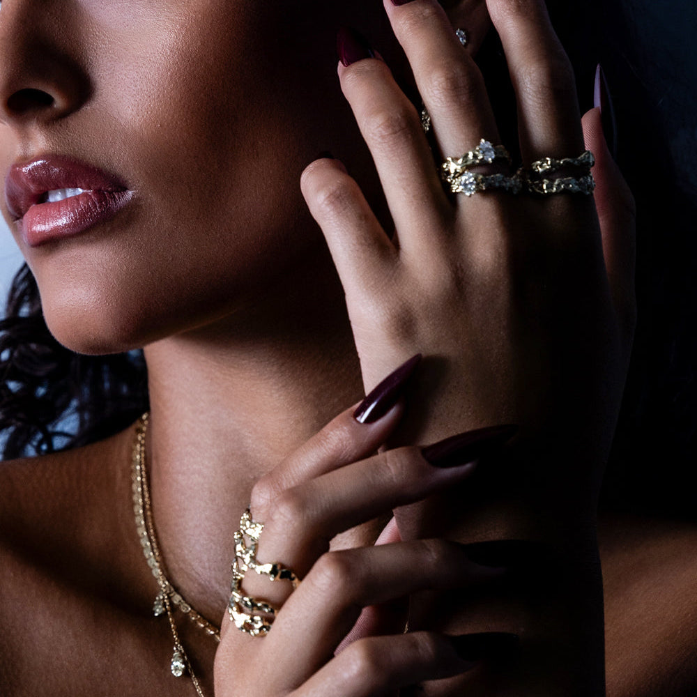 demantshringur 14kt hvítagull