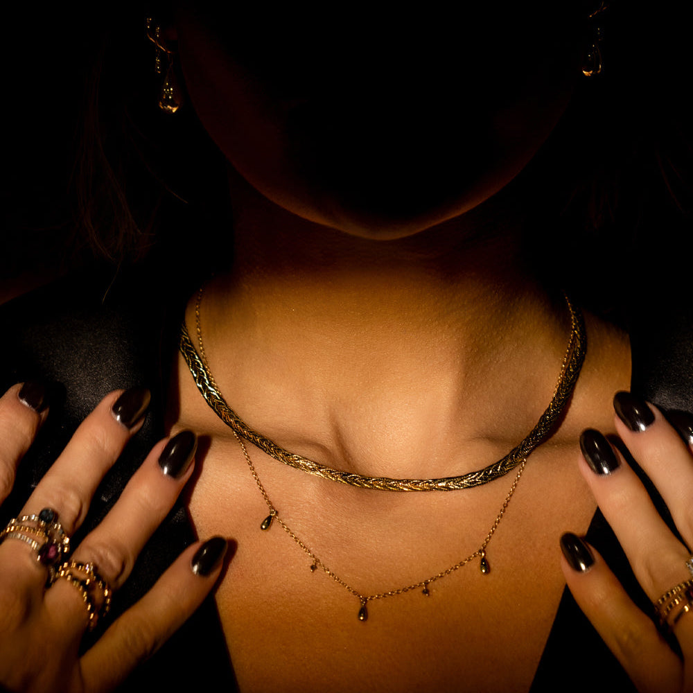 Hálsmen - gull & hvítagull