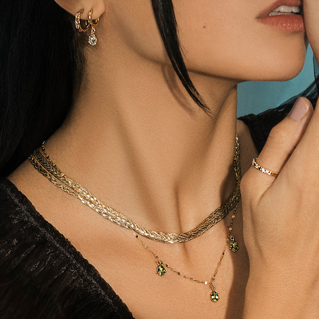 Hálsmen - 14kt gull & hvítagull