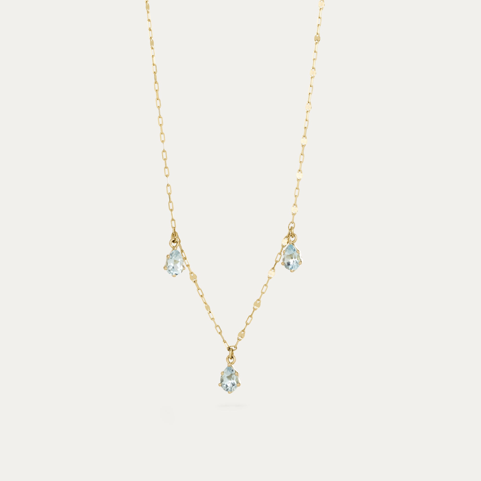 14kt gull hálsmen eðalsteinar