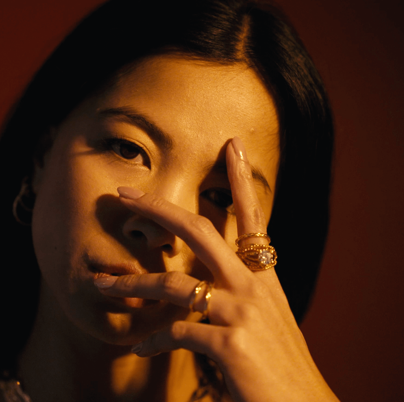 hringur fossflétta og tails gylltir