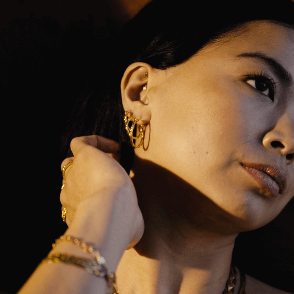 eyrnalokkar fossflétta gylltir