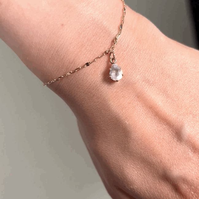 armband 14kt gull og eðalsteinn