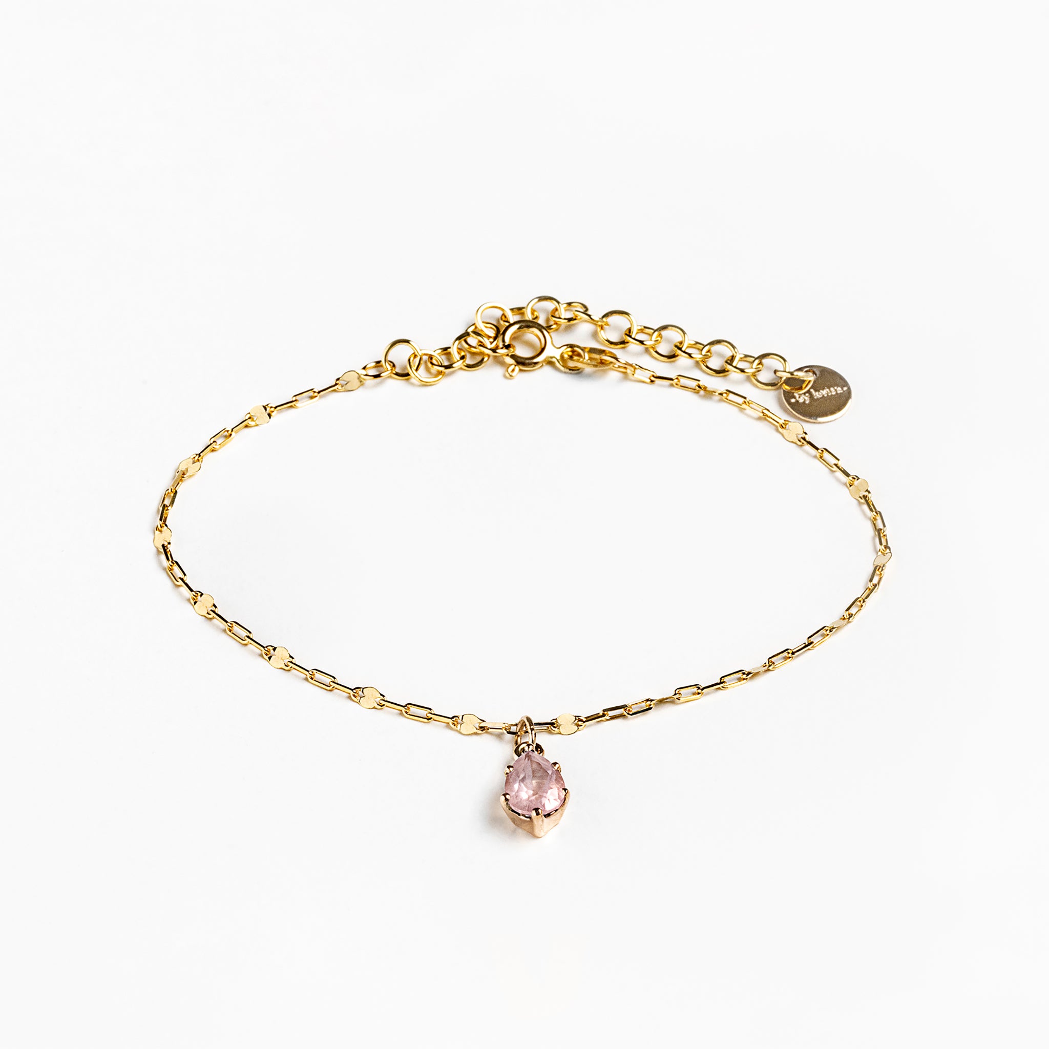 armband 14kt gull og eðalsteinn