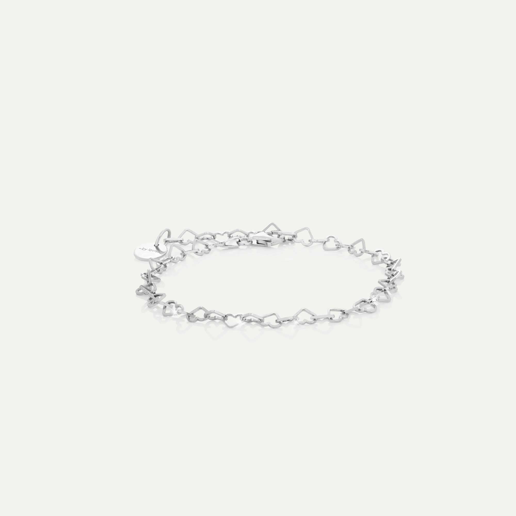 armband með hjörtum silfur