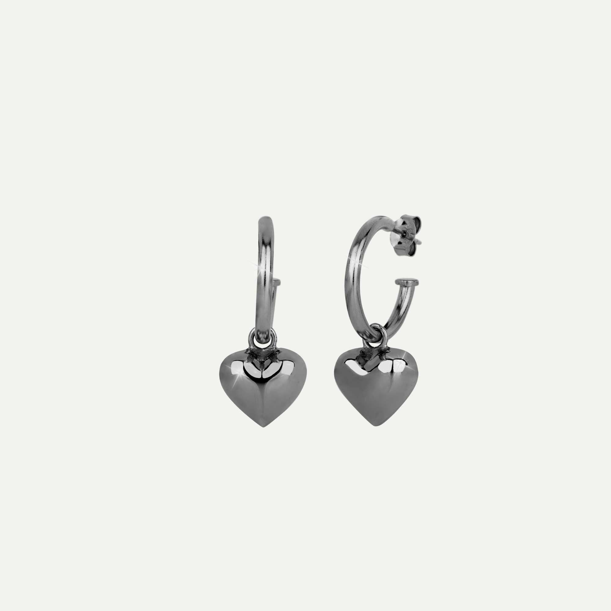 Eyrnalokkar hoops með hjörtum