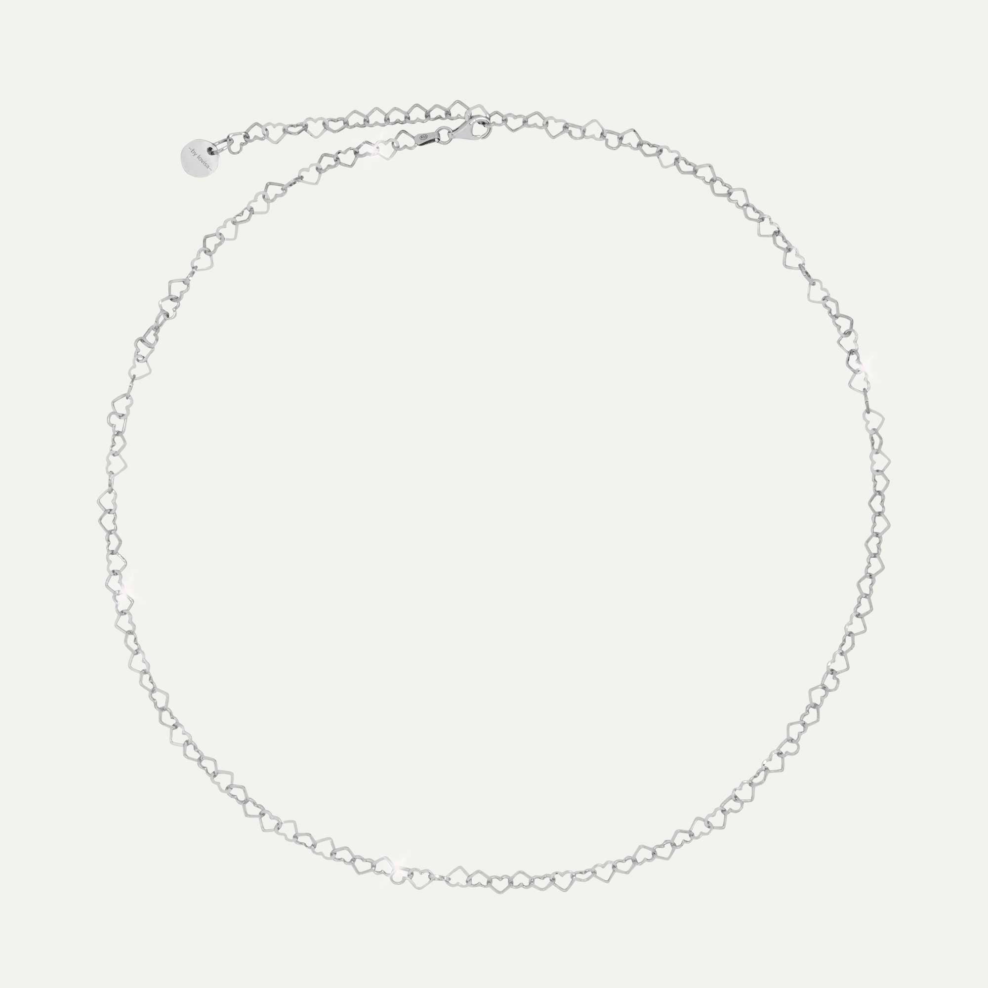 hjarta keðja silfur