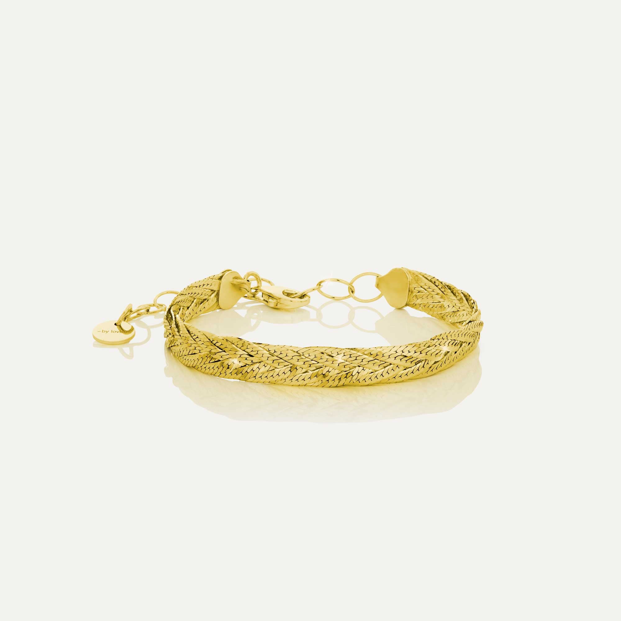armband fiskiflétta gyllt