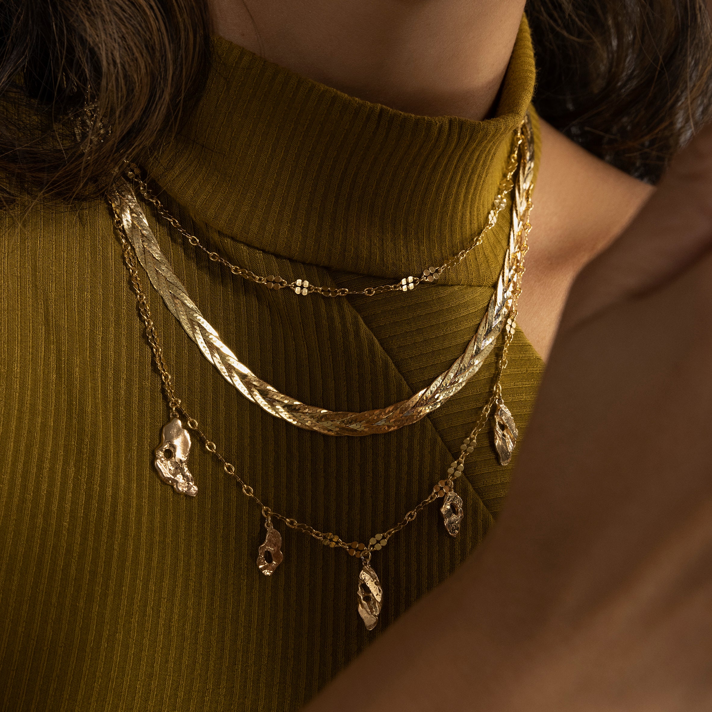 hálsfesti fiskiflétta örk gyllt