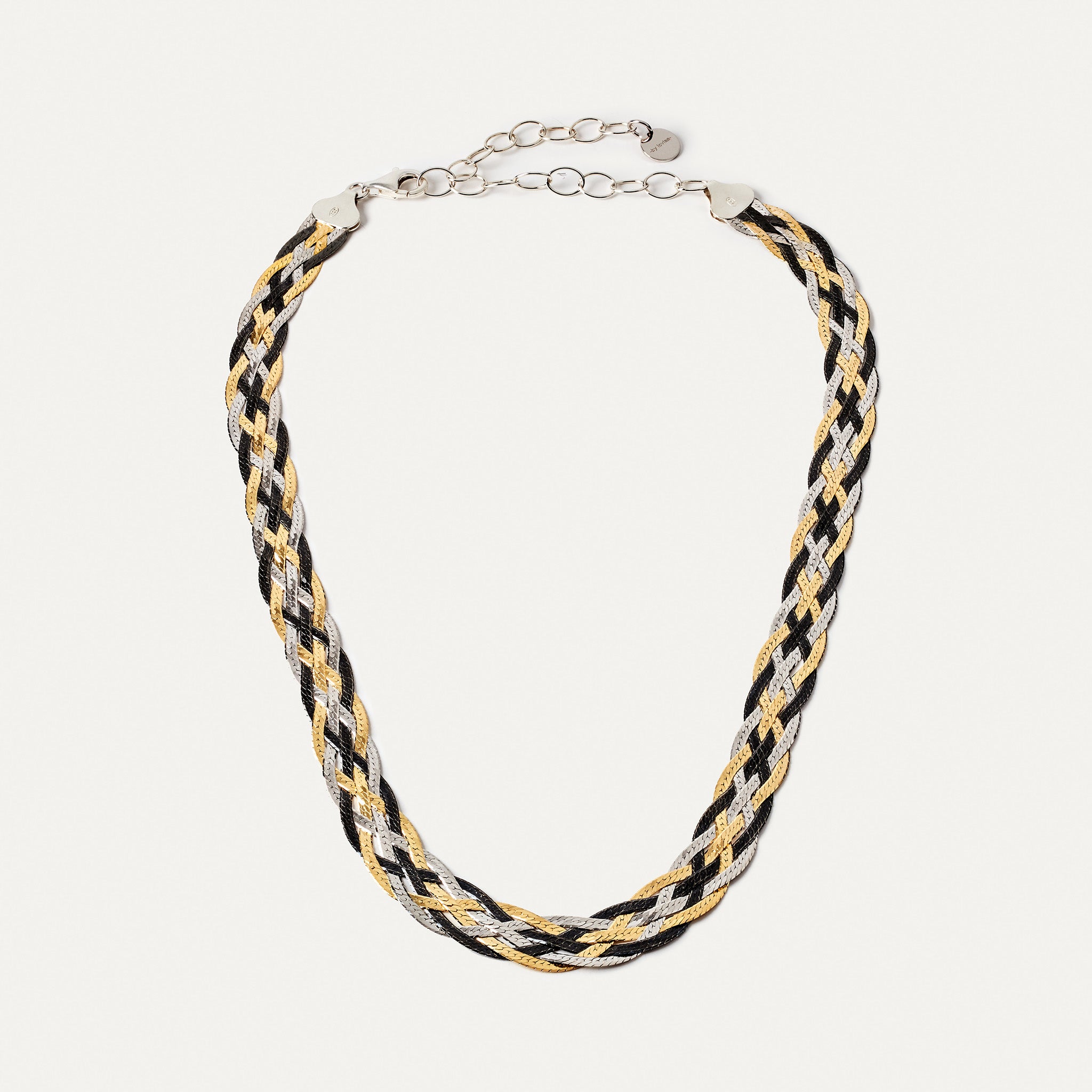 hálsfesti fiskiflétta silfur gyllt svört