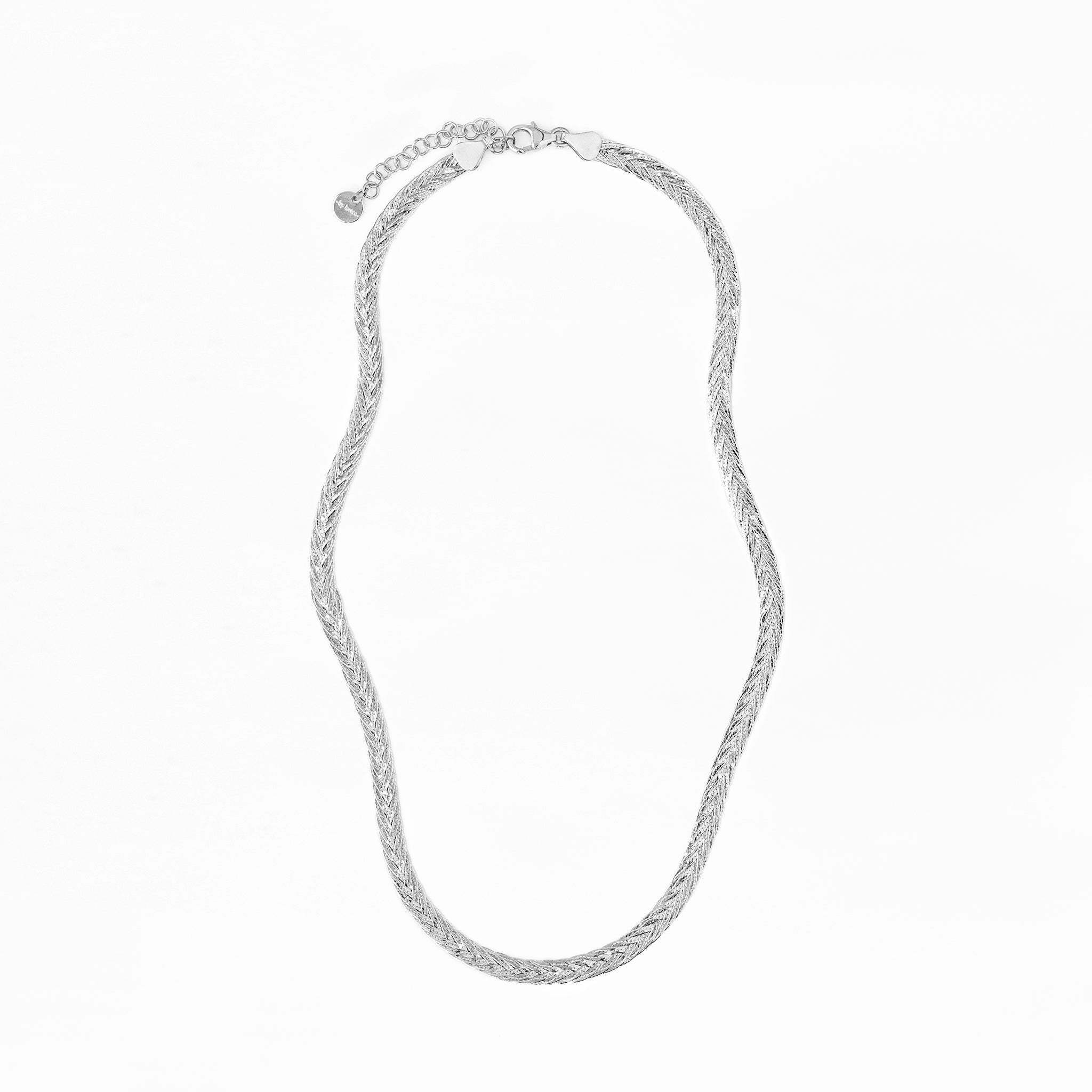 hálsfesti fiskiflétta 14kt hvítagull