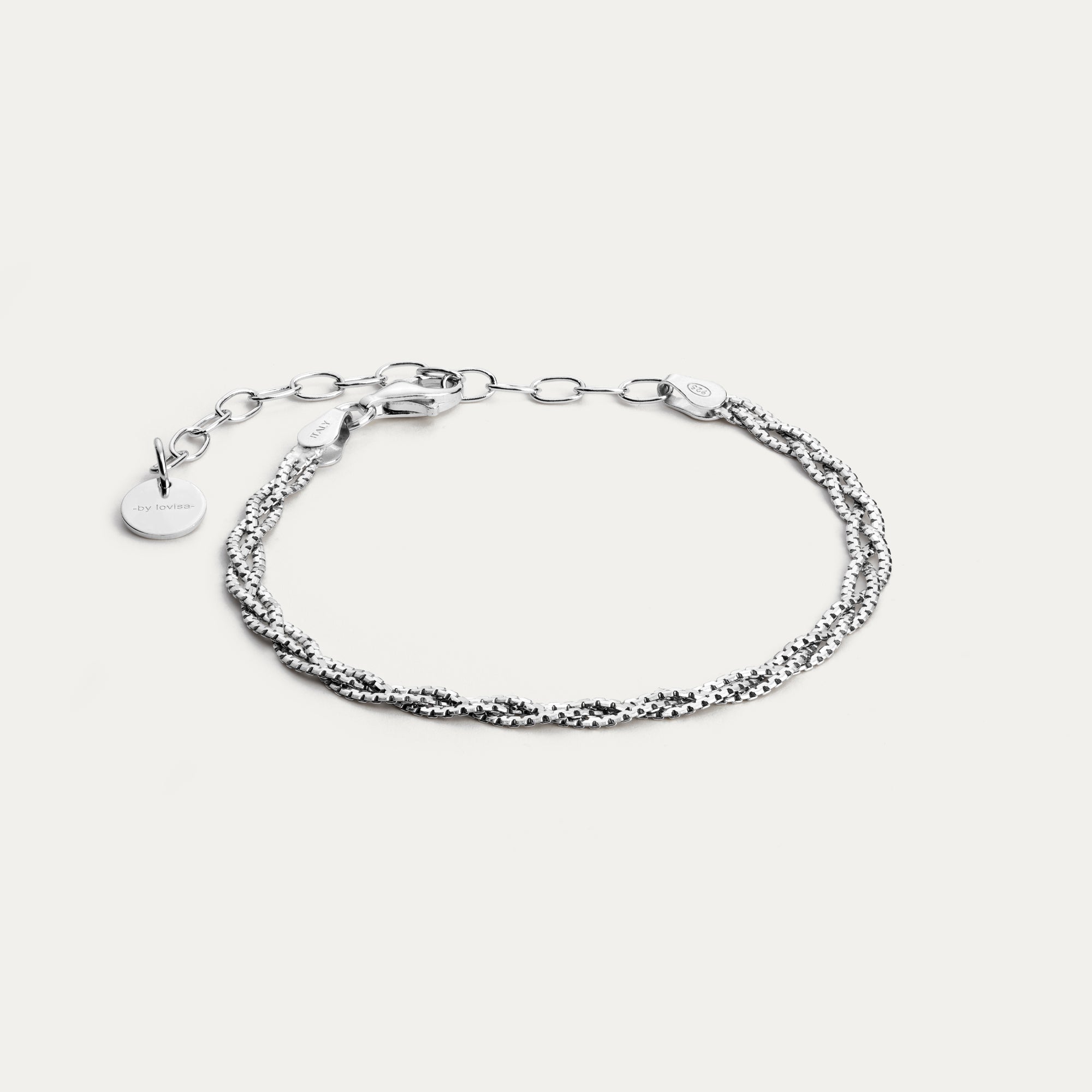 Armband fossflétta gróf silfur
