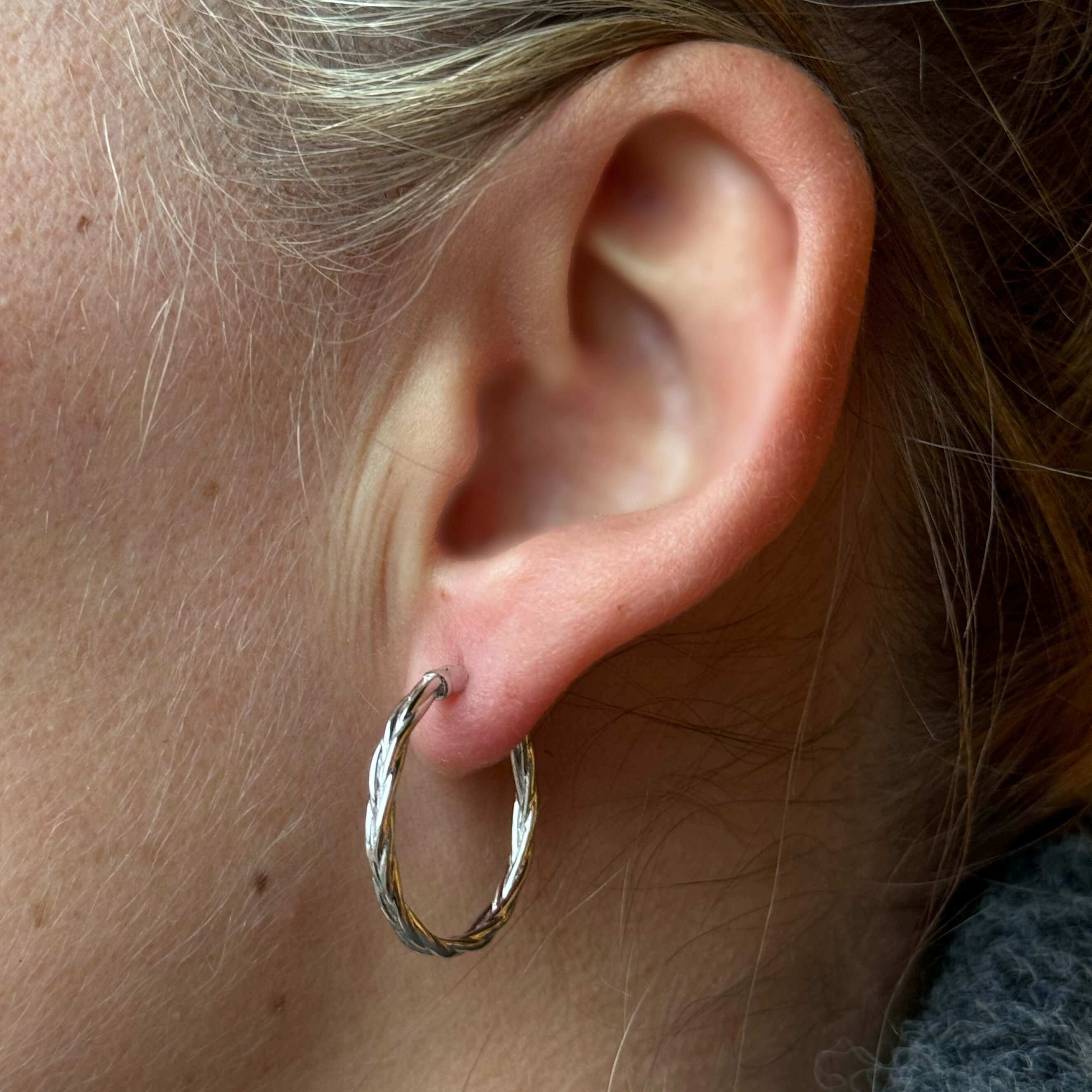 eyrnalokkar fossfétta silfur