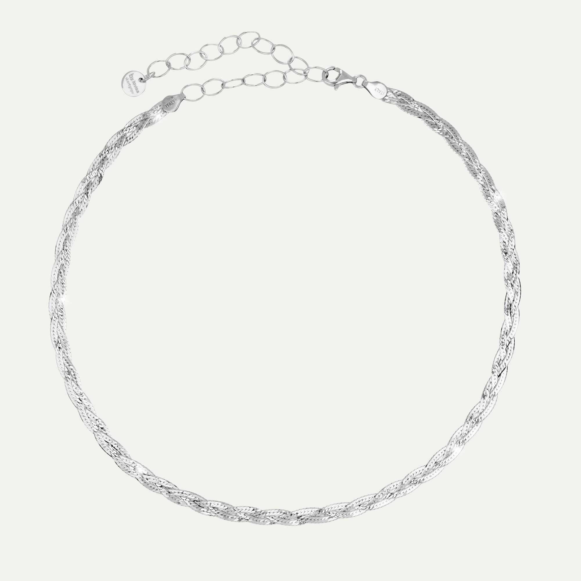 Hálsfesti fossflétta silfur