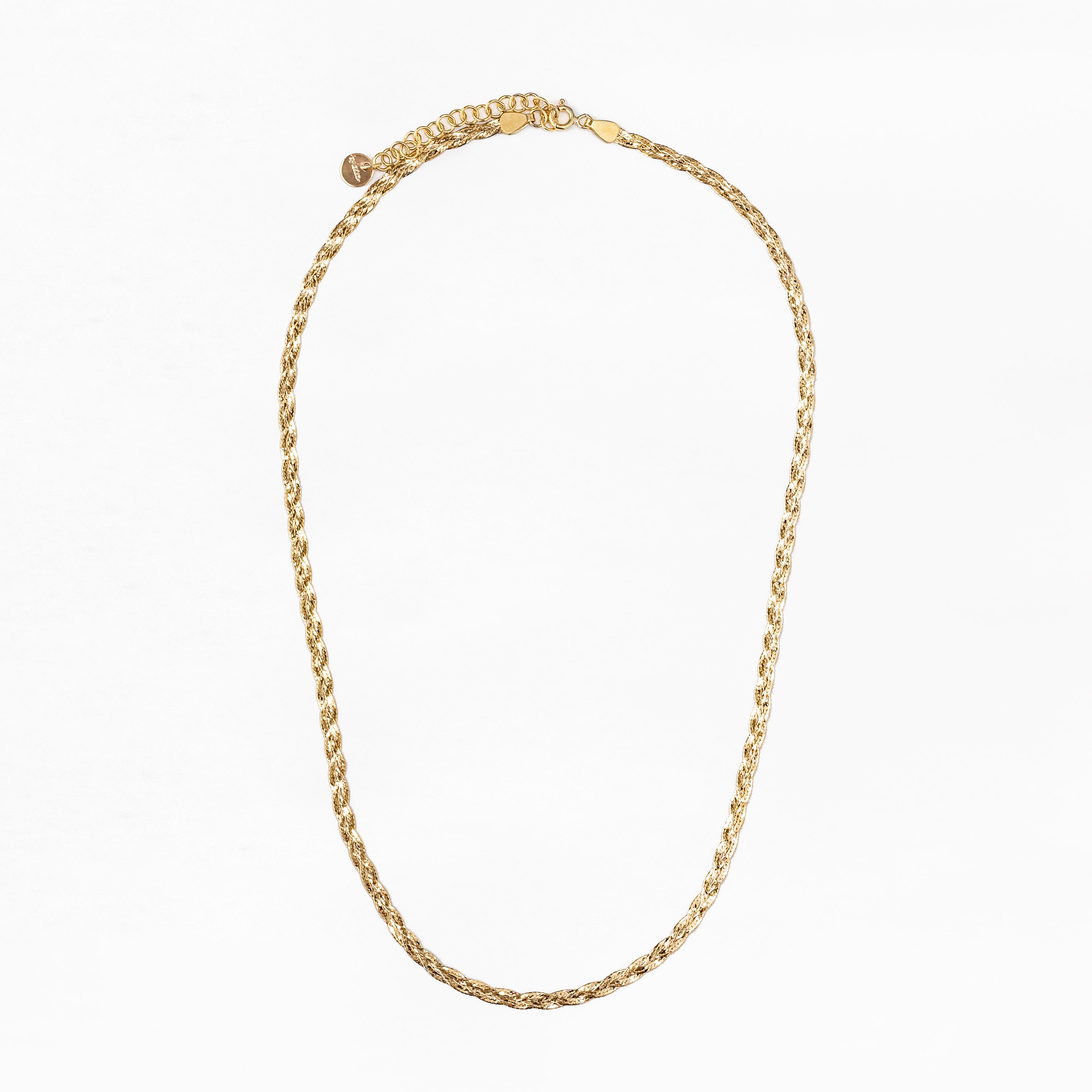 14kt gull fossflétta hálsfesti