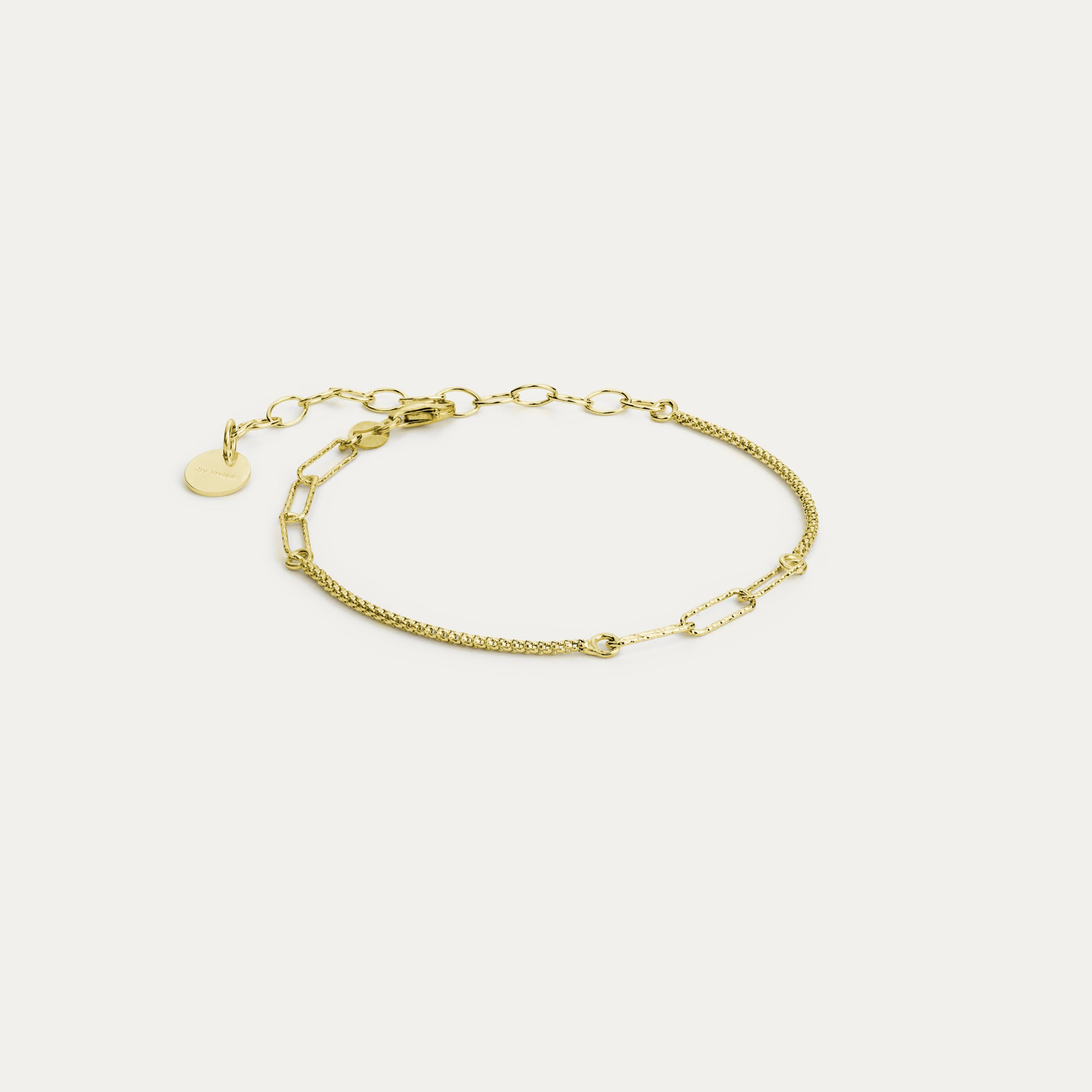 Armband með hlekkjum og keðju gyllt