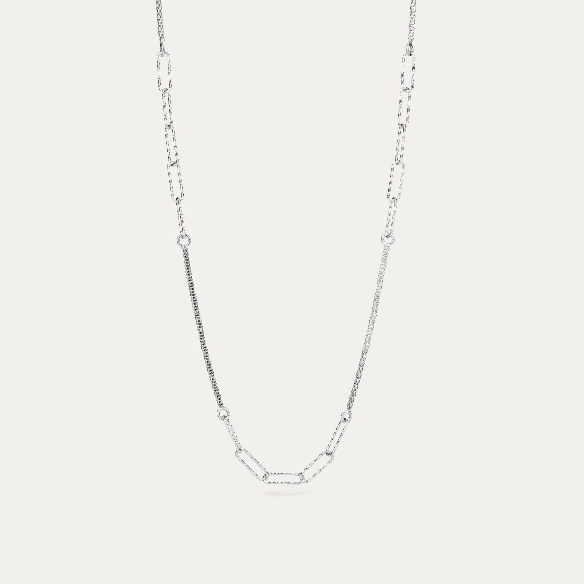 Hálsfesti með hlekkjum og keðju silfur