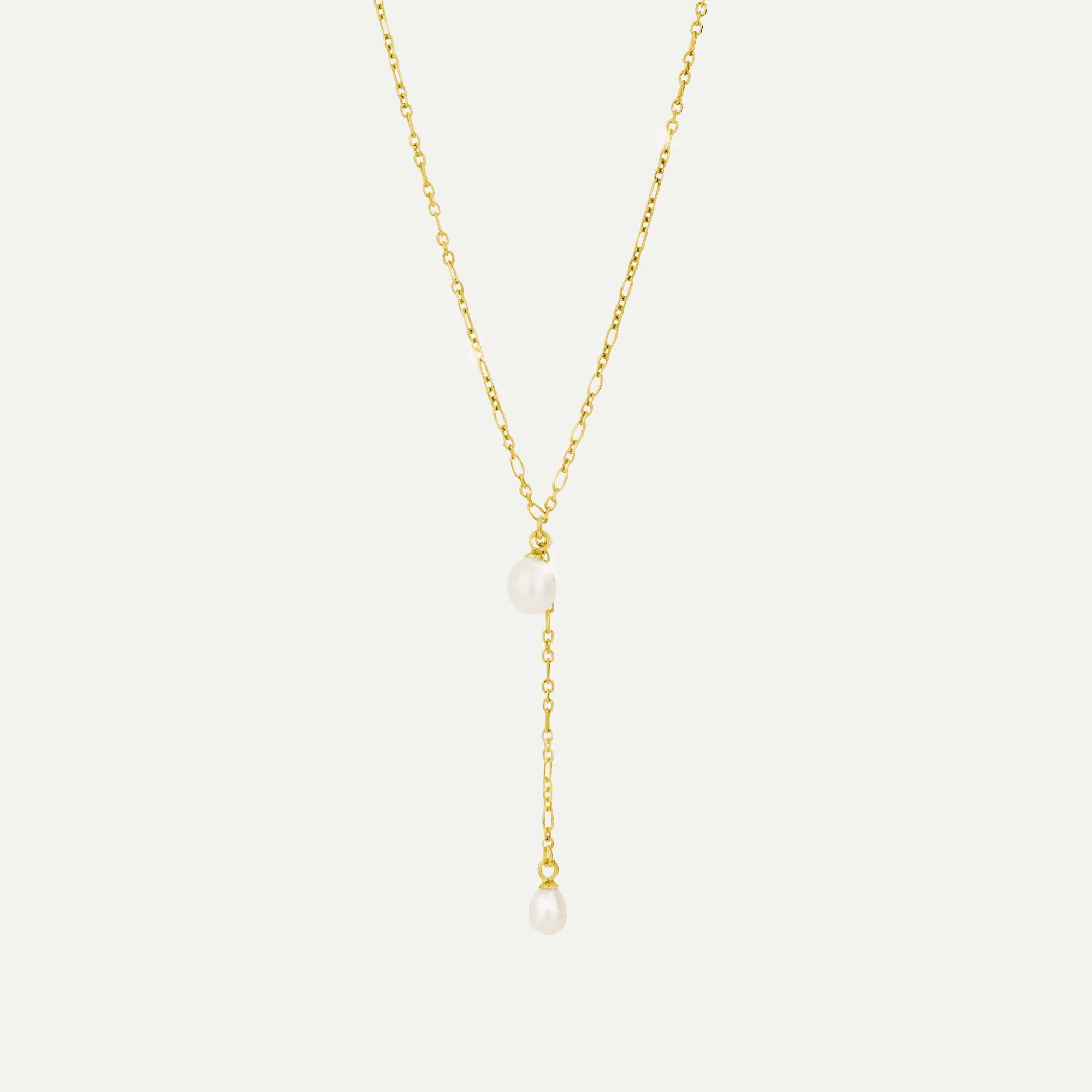 hálsmen með tveimur perlum