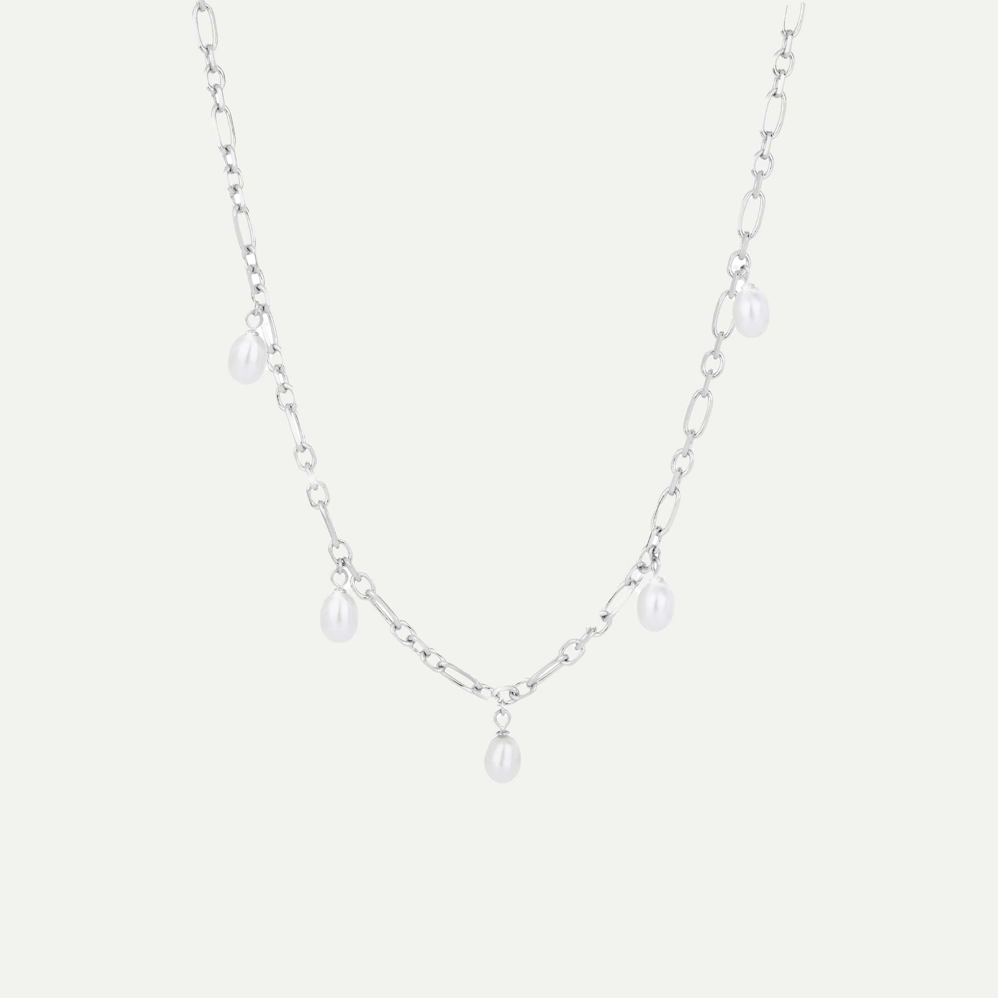 halsfesti með fimm perlum