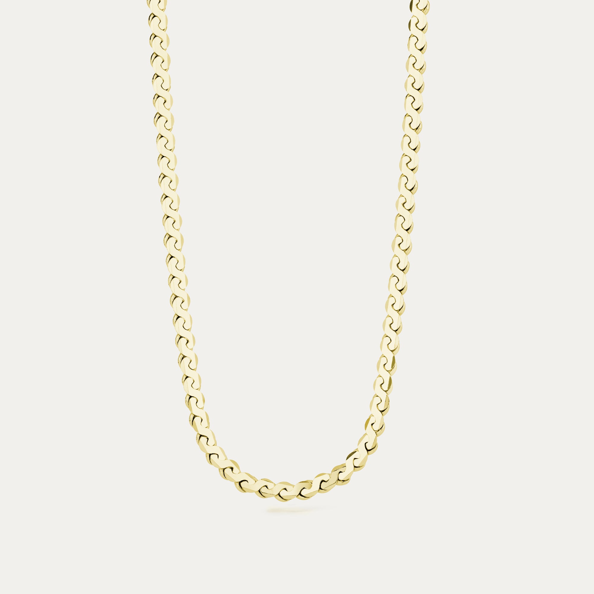 Hálsfesti keðja sterling silfur 18kt gylling