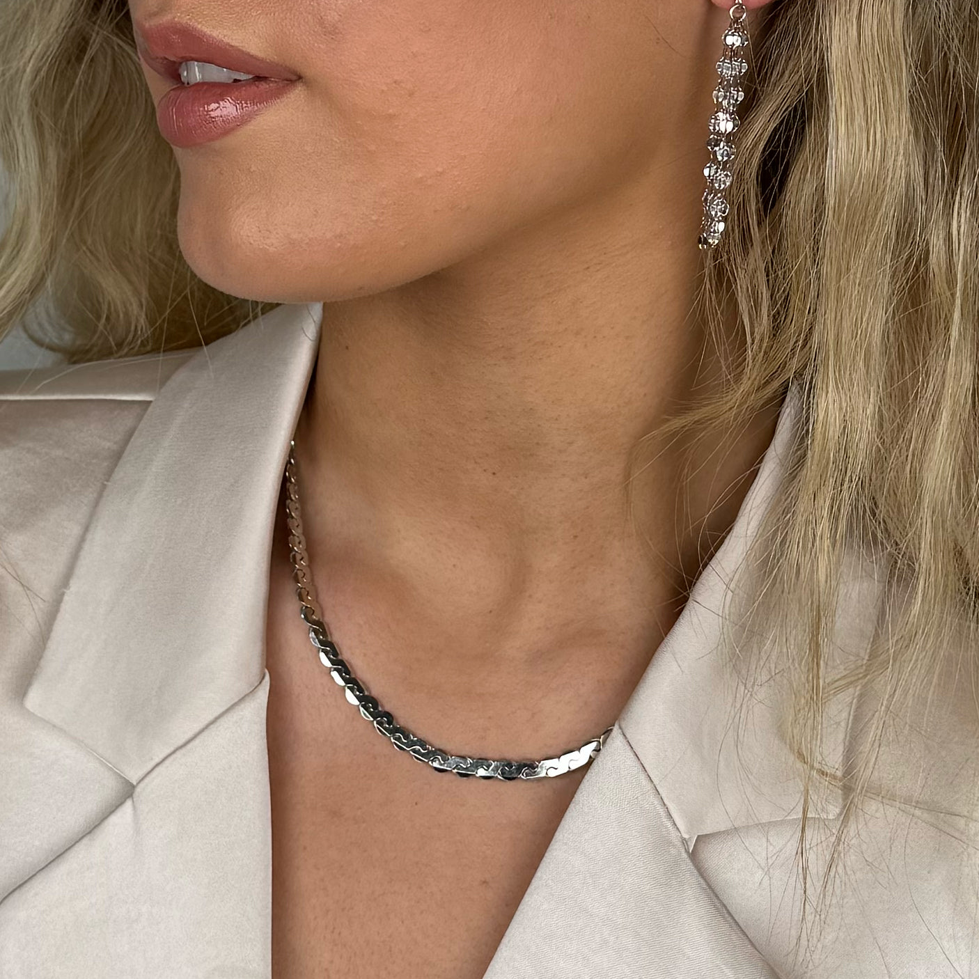 hálsfesti sterling silfur