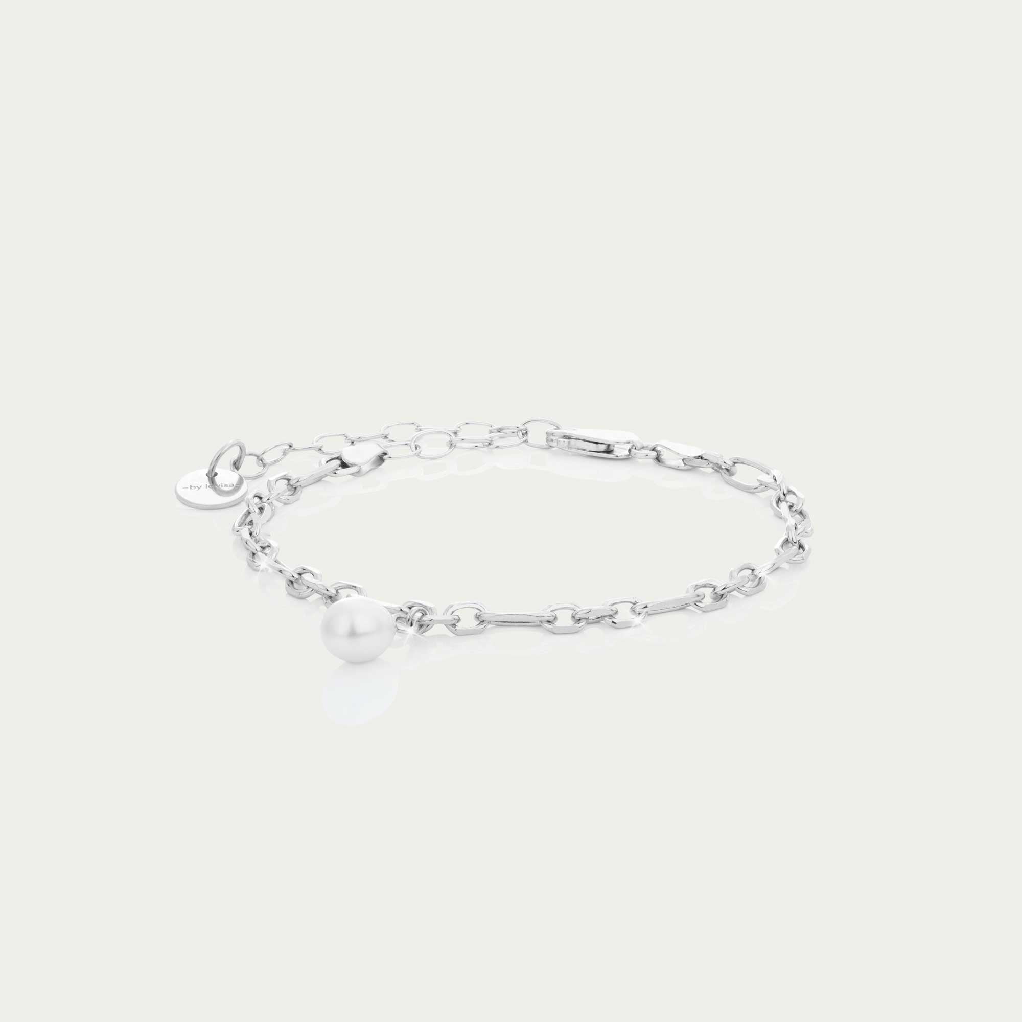 armband með perlu silfur