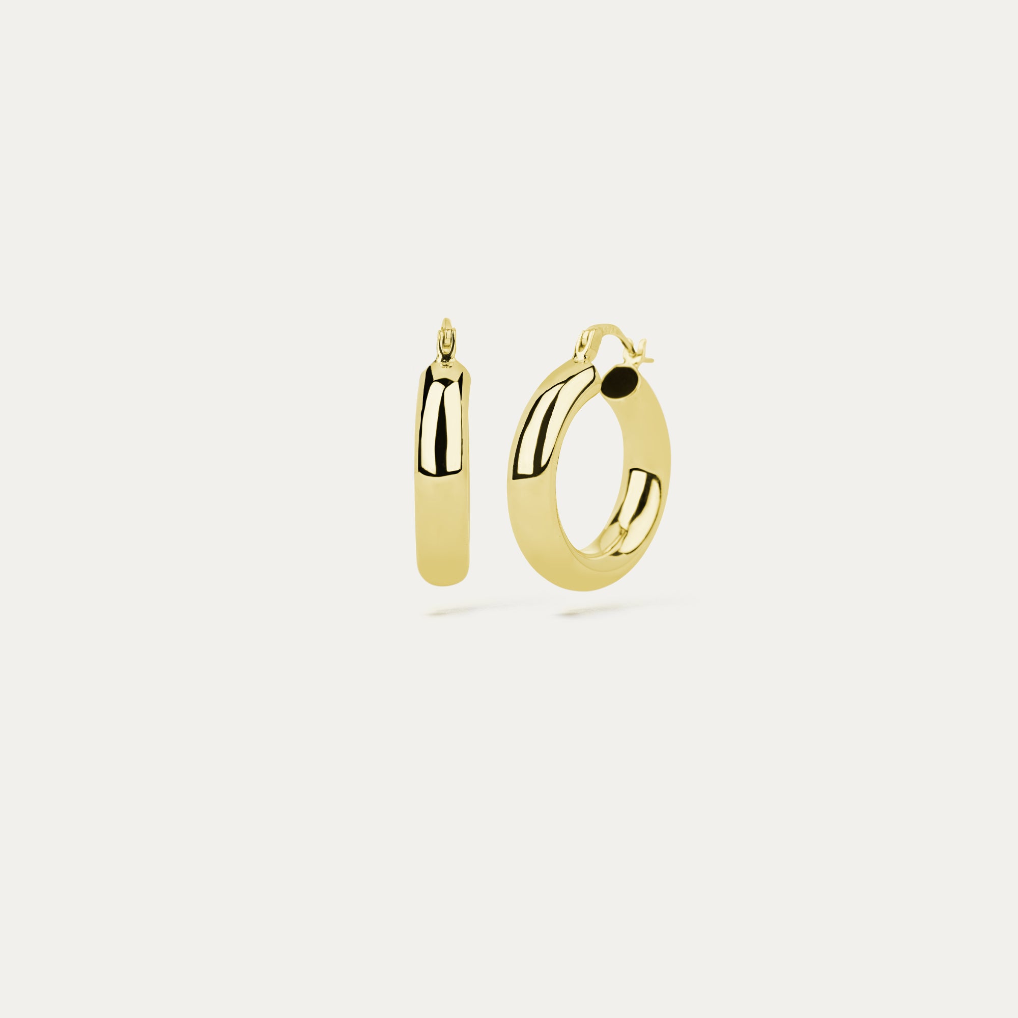 Þykkir hoops eyrnalokkar gylltir