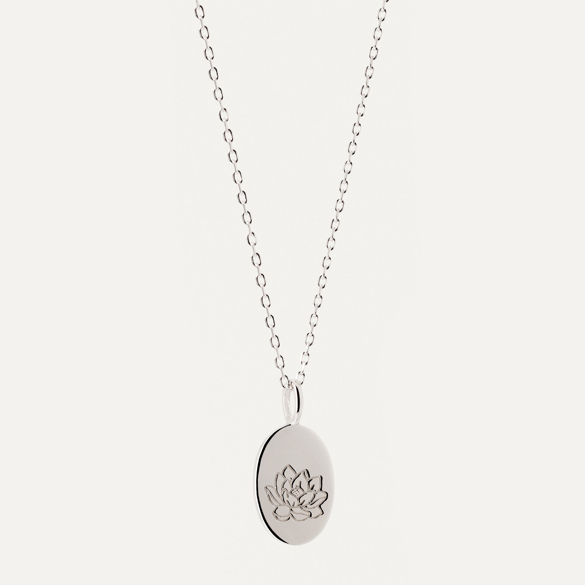 mánaðarblóm silfur hálsmen