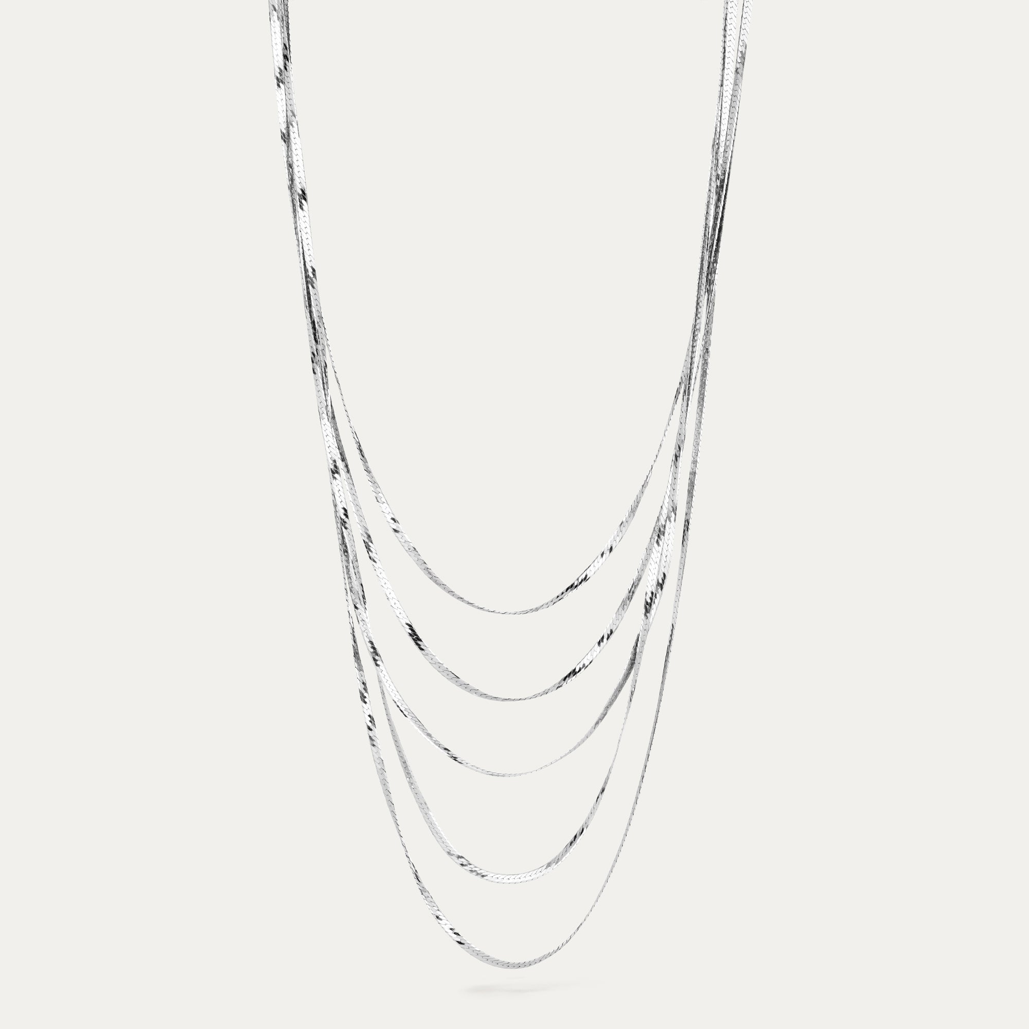 Fimmföld hálsfesti silfur