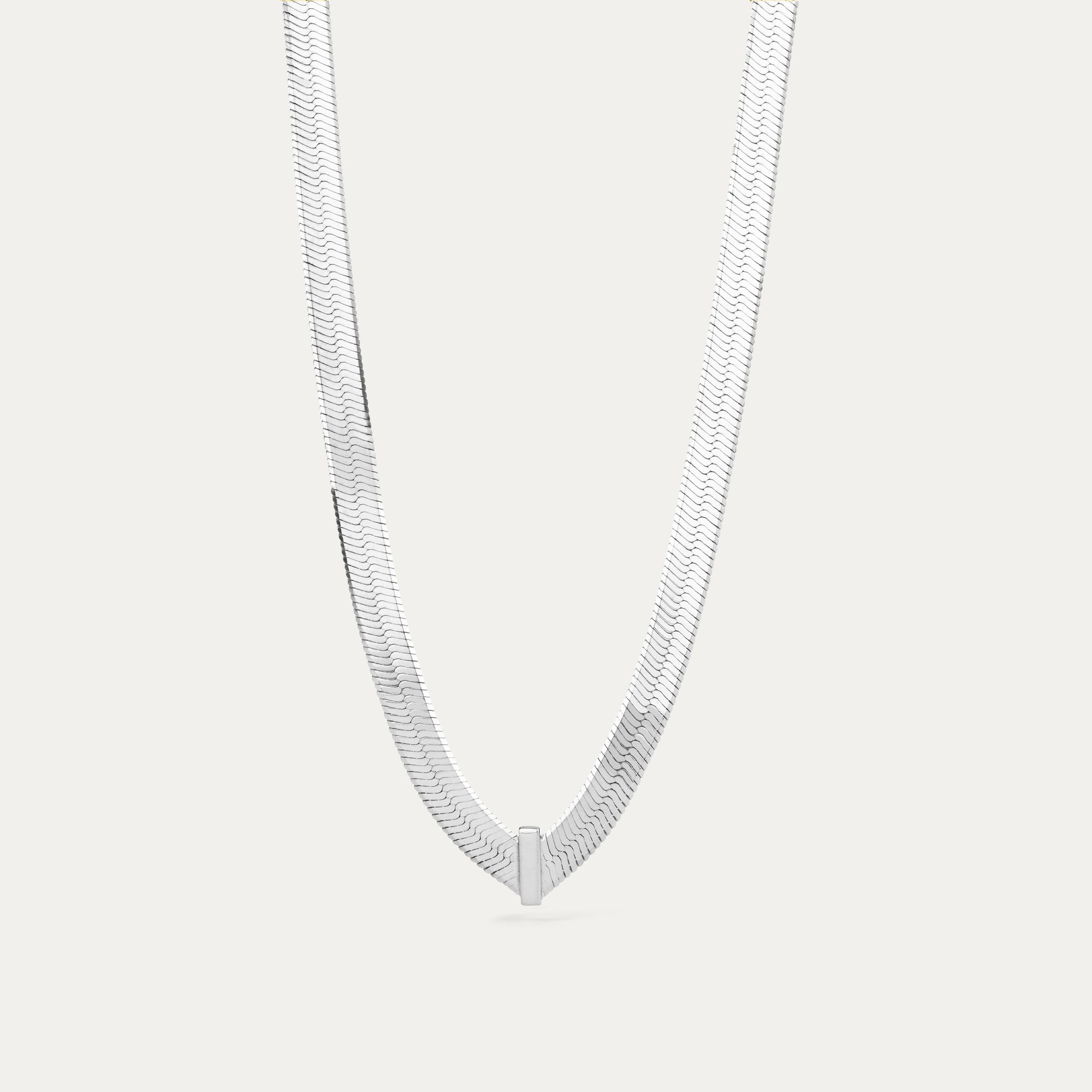 V-laga háglans hálsfesti silfur