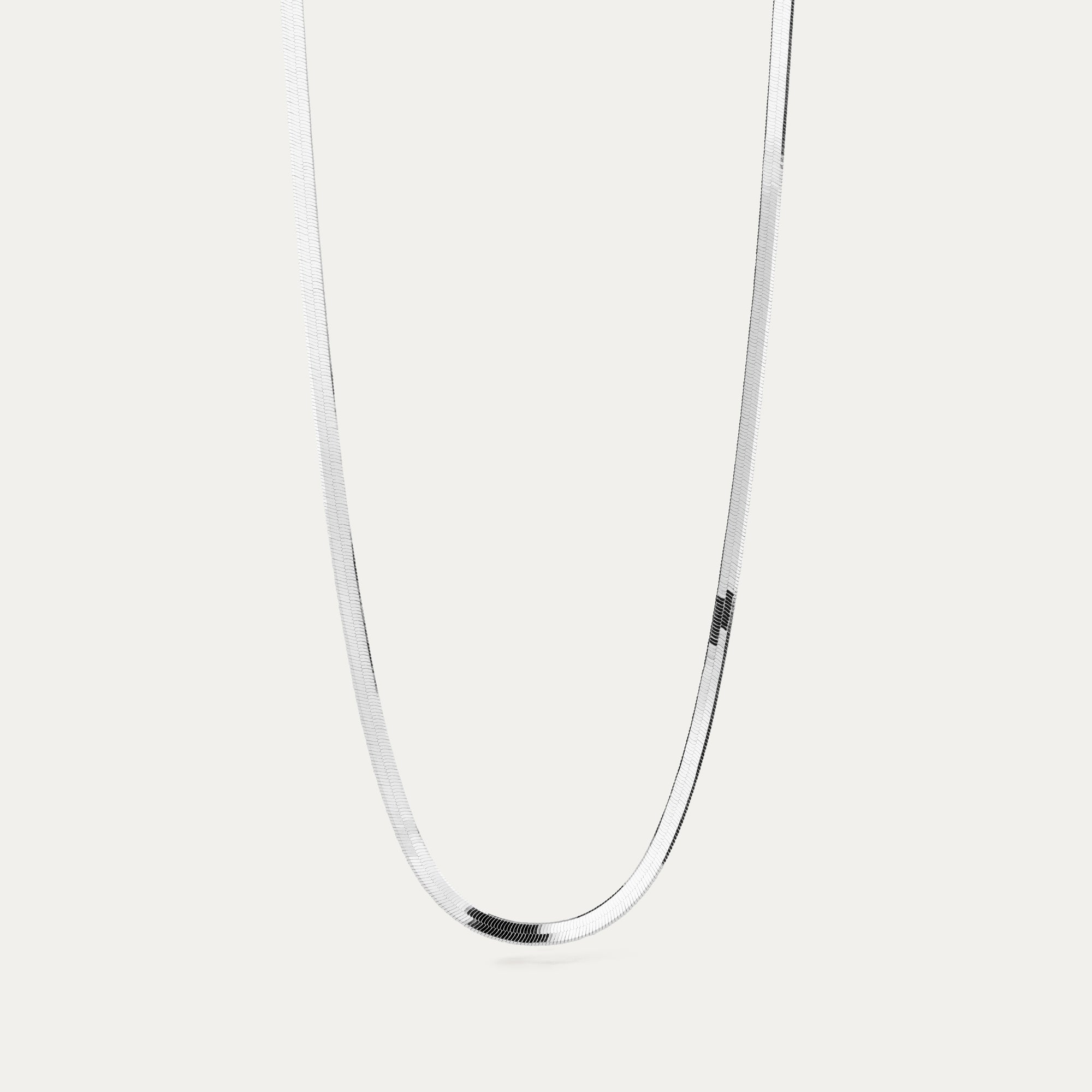 Hrygg glansandi hálsfesti silfur