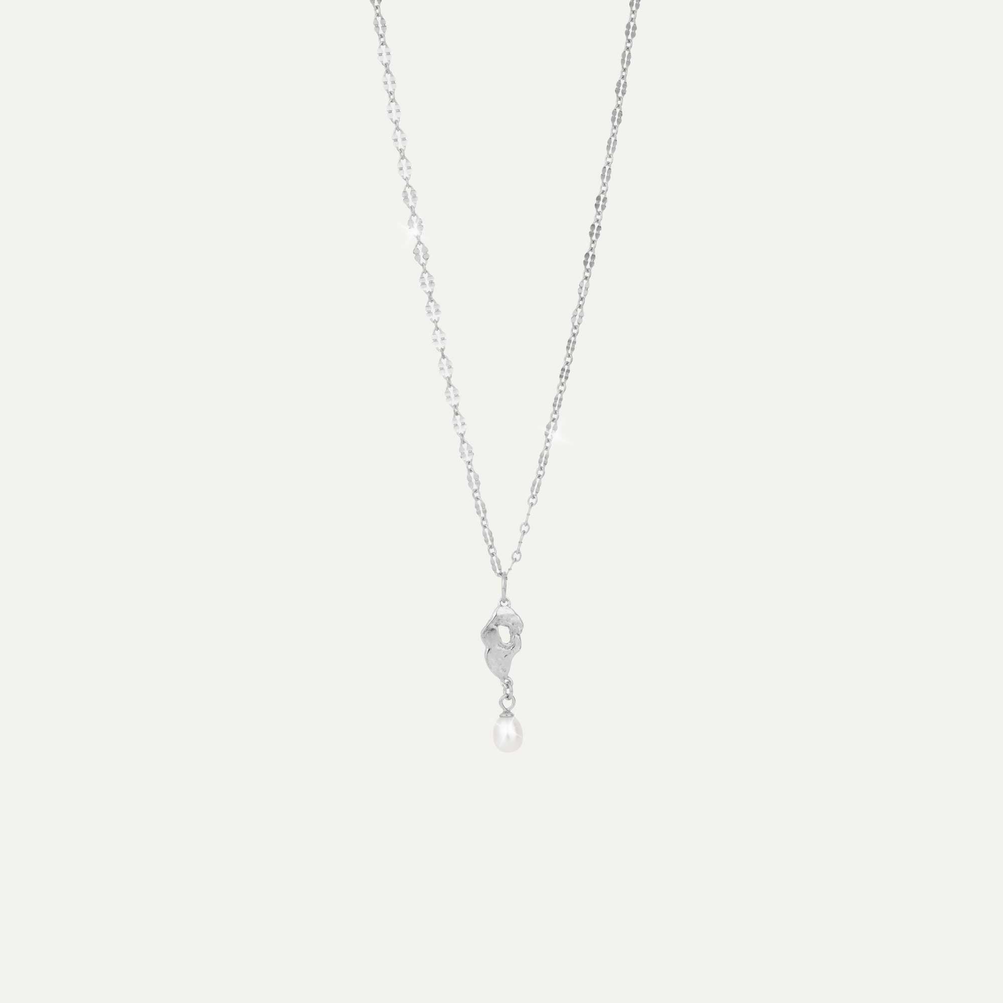 örk hálsmen með anga og 1 perlu silfur