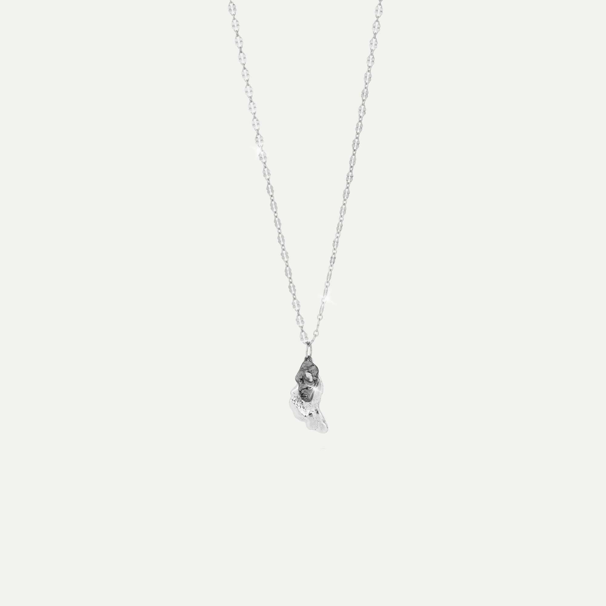 örk hálsmen með 2x öngum silfur