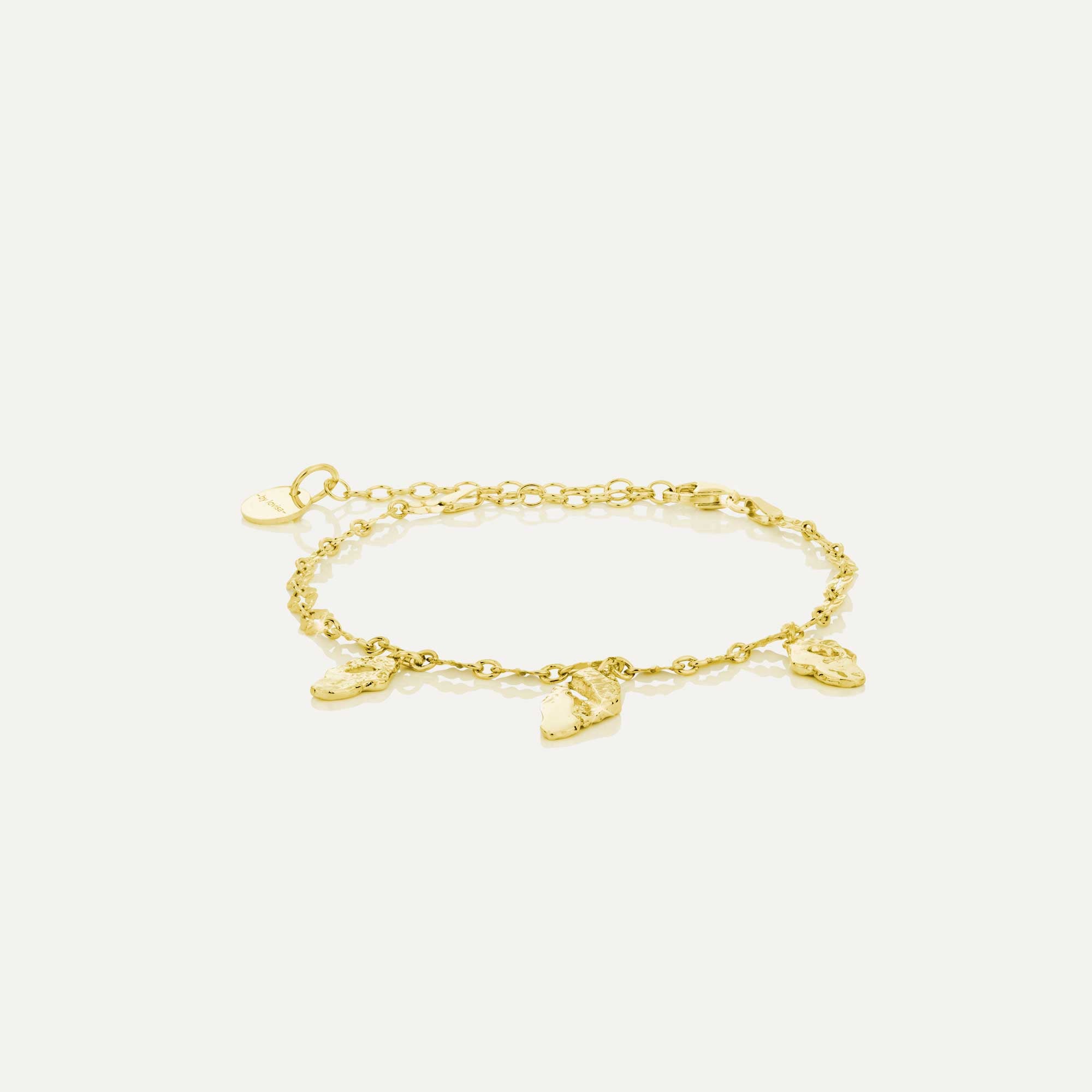 örk armband keðja með 3x öngum gyllt