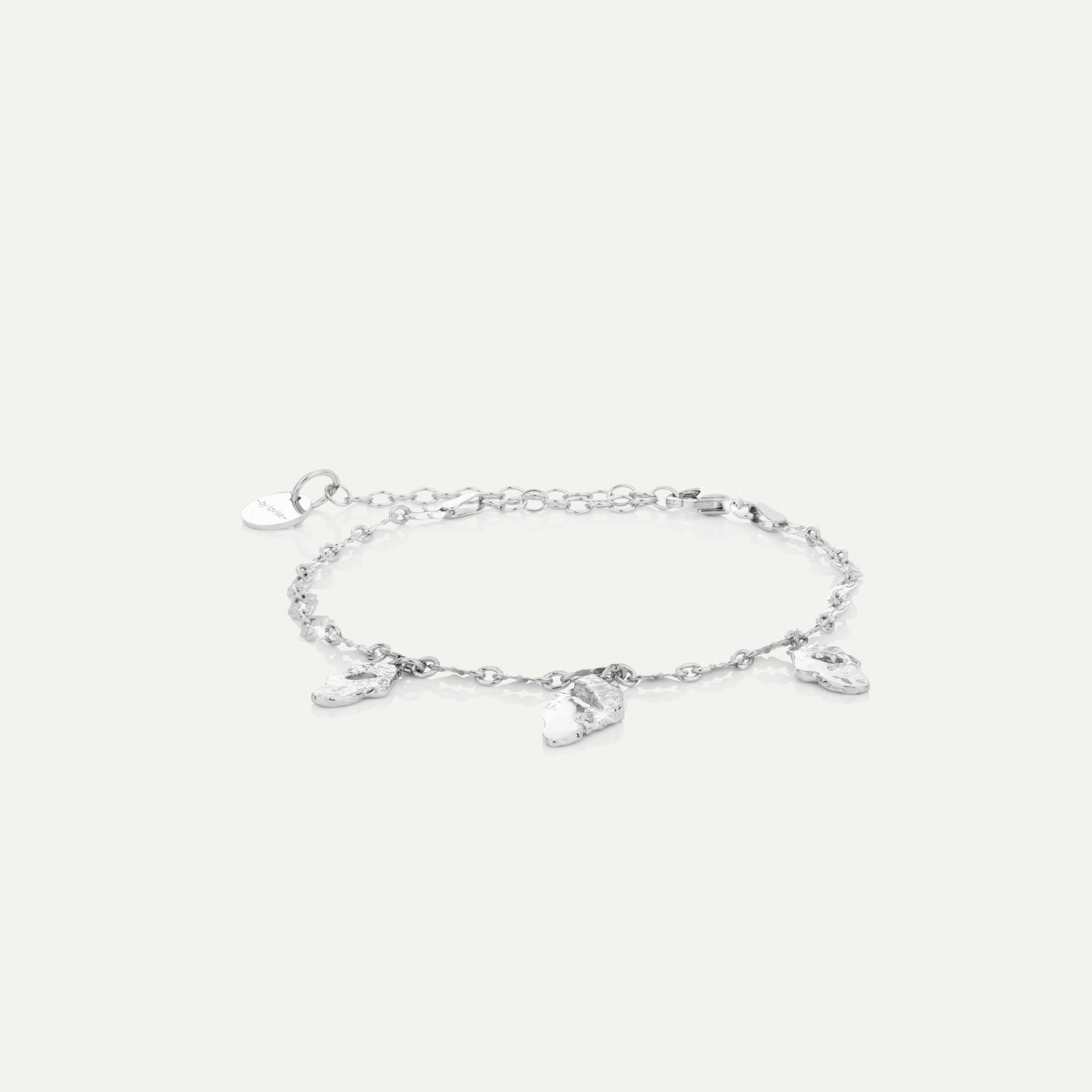 örk armband keðja með 3x öngum silfur