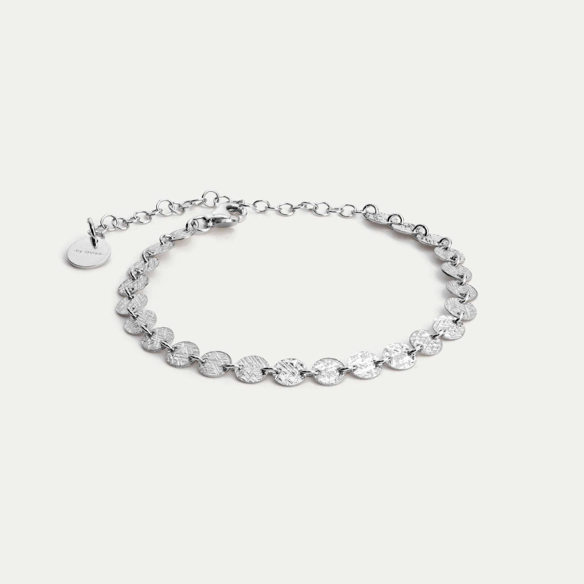 armband hringlóttir hlekkir silfur