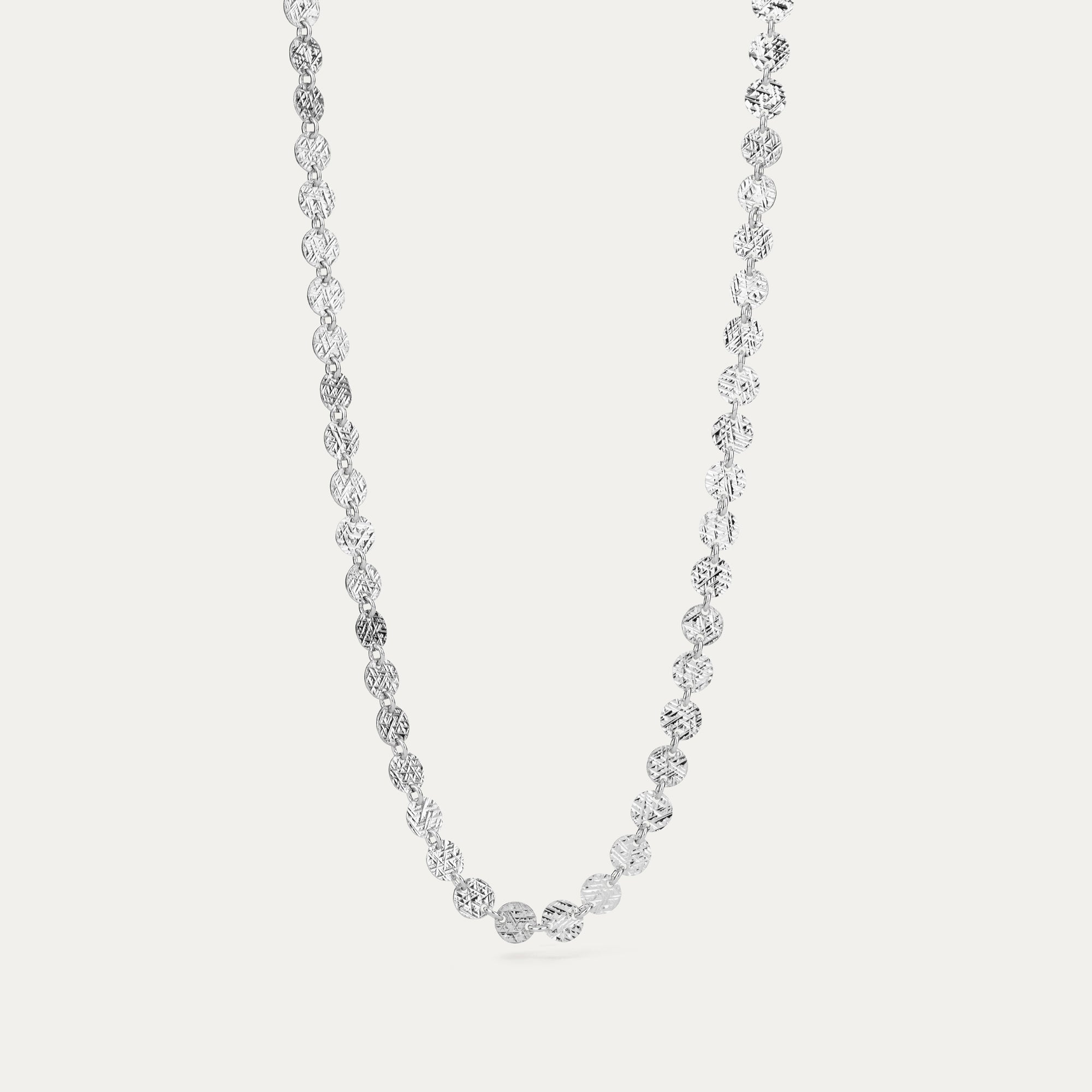 Hálsfesti hringlóttir hlekkir silfur