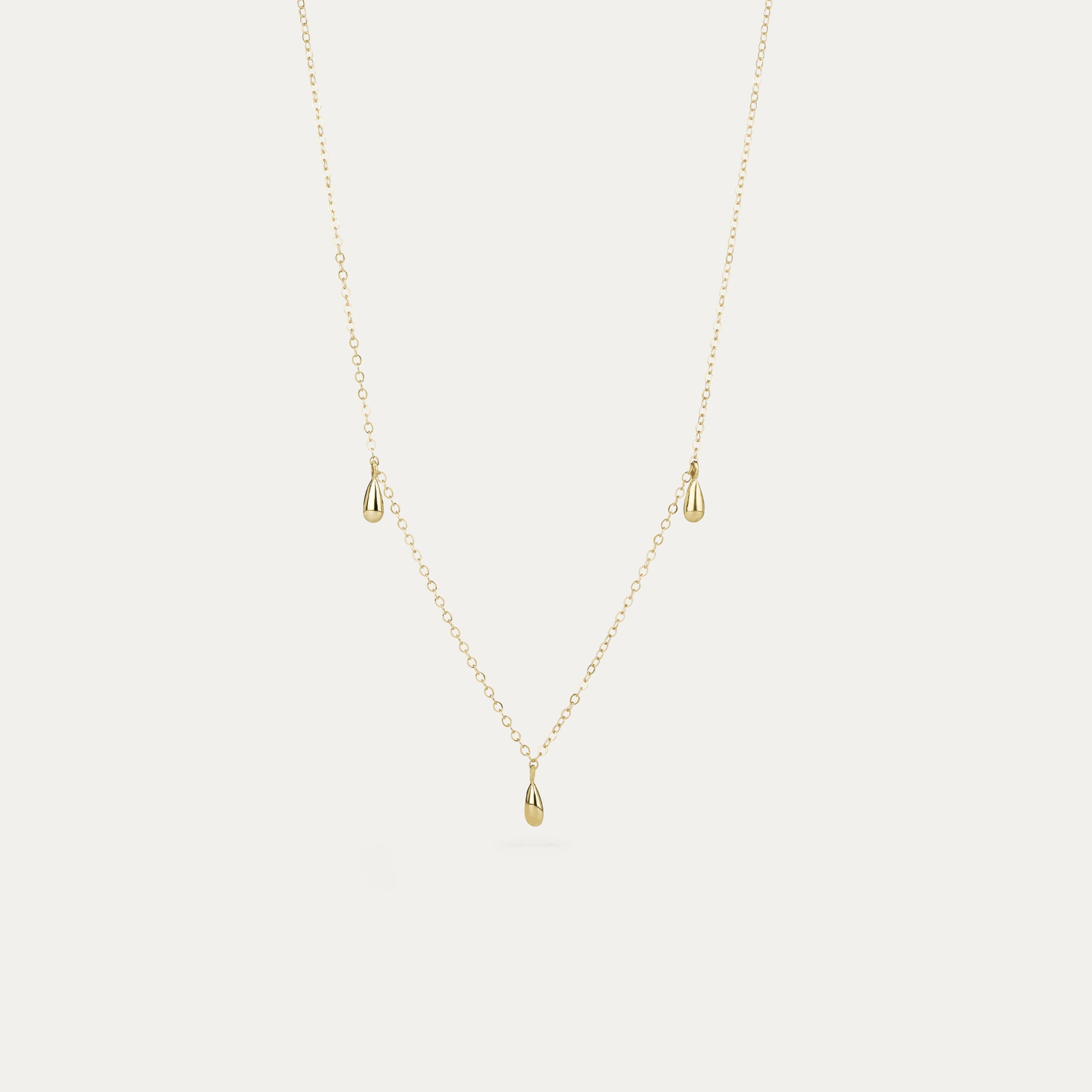 hálsmen með gulldropum 14kt gull
