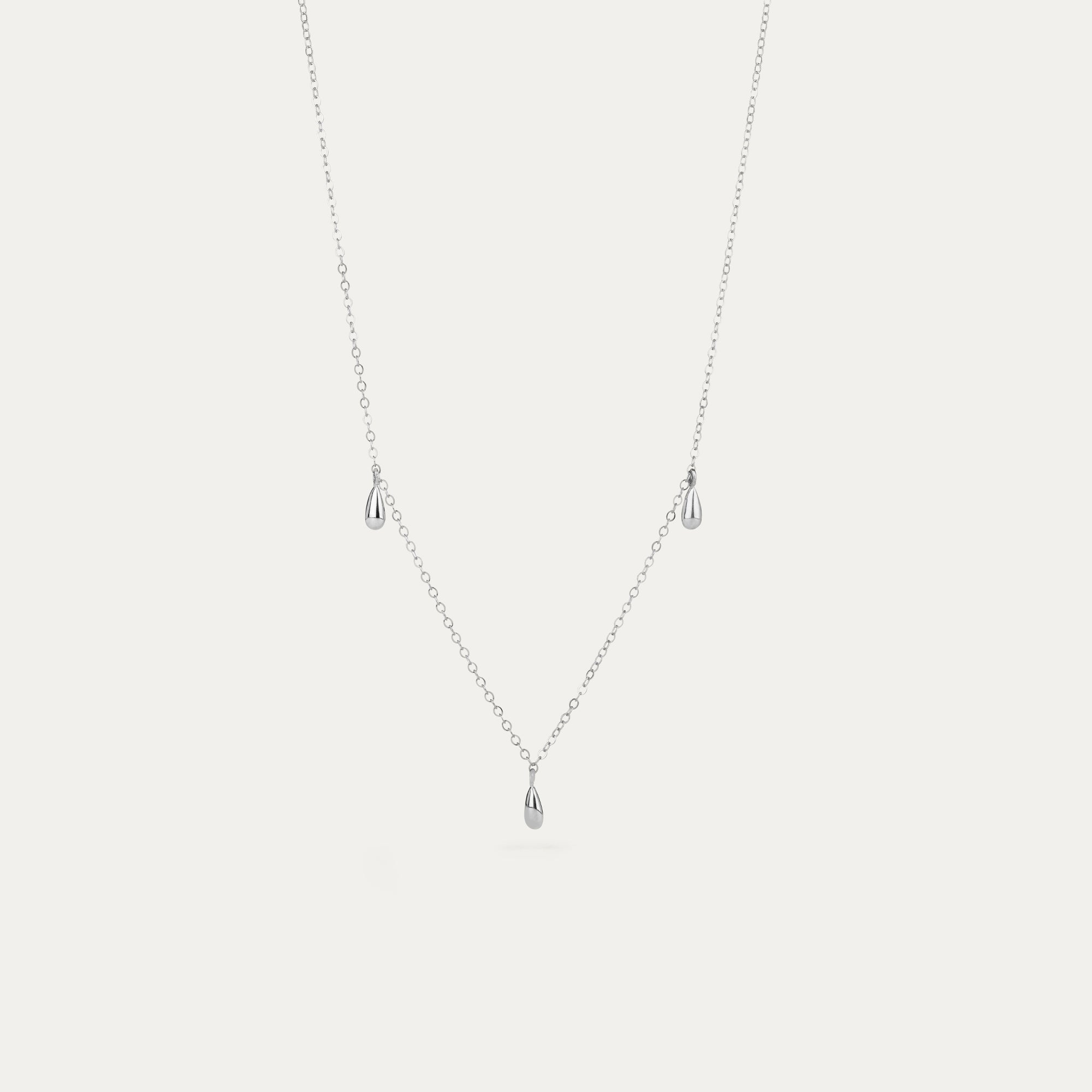 hálsfesti með hvítagullsropum