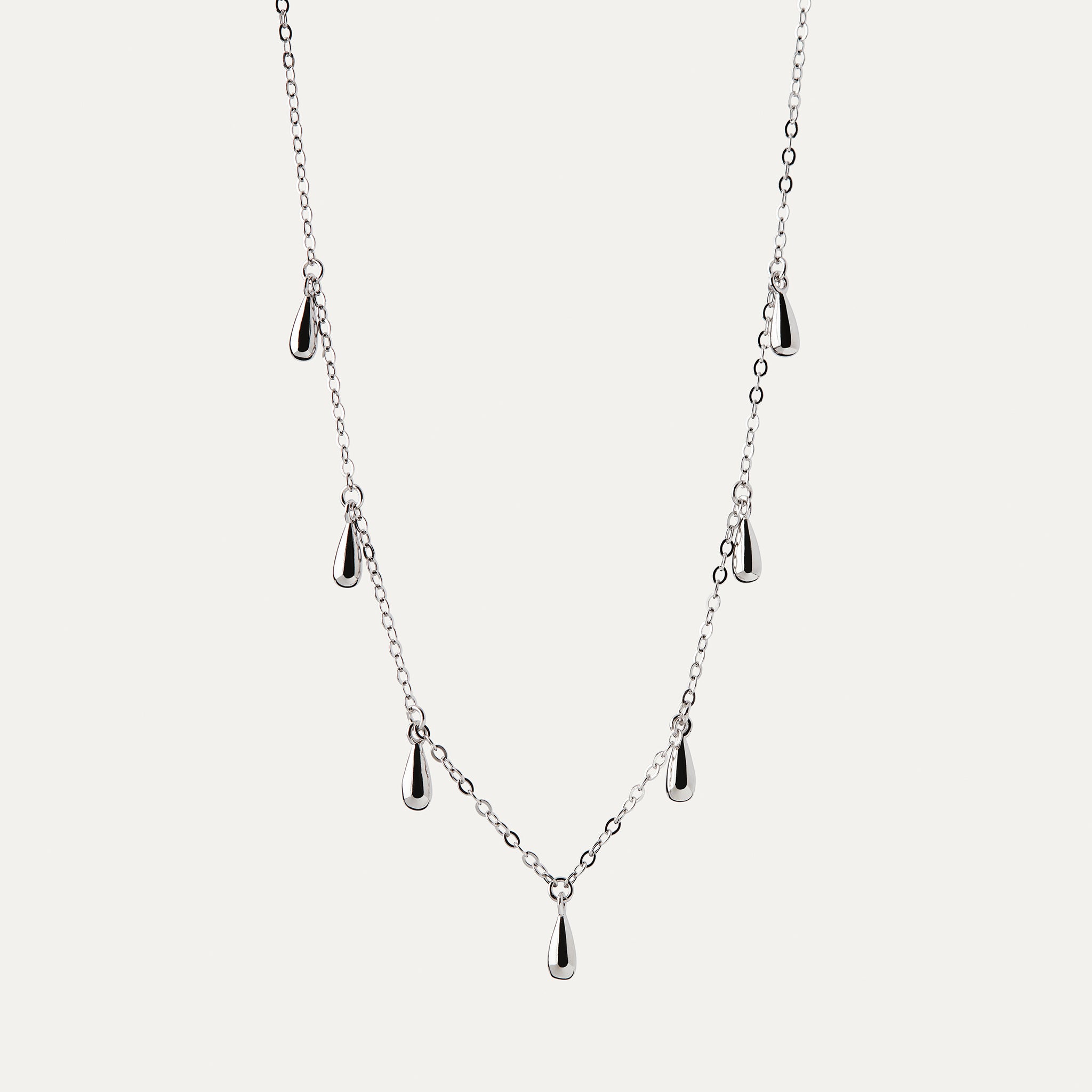 Hálsfesti silfurdropar