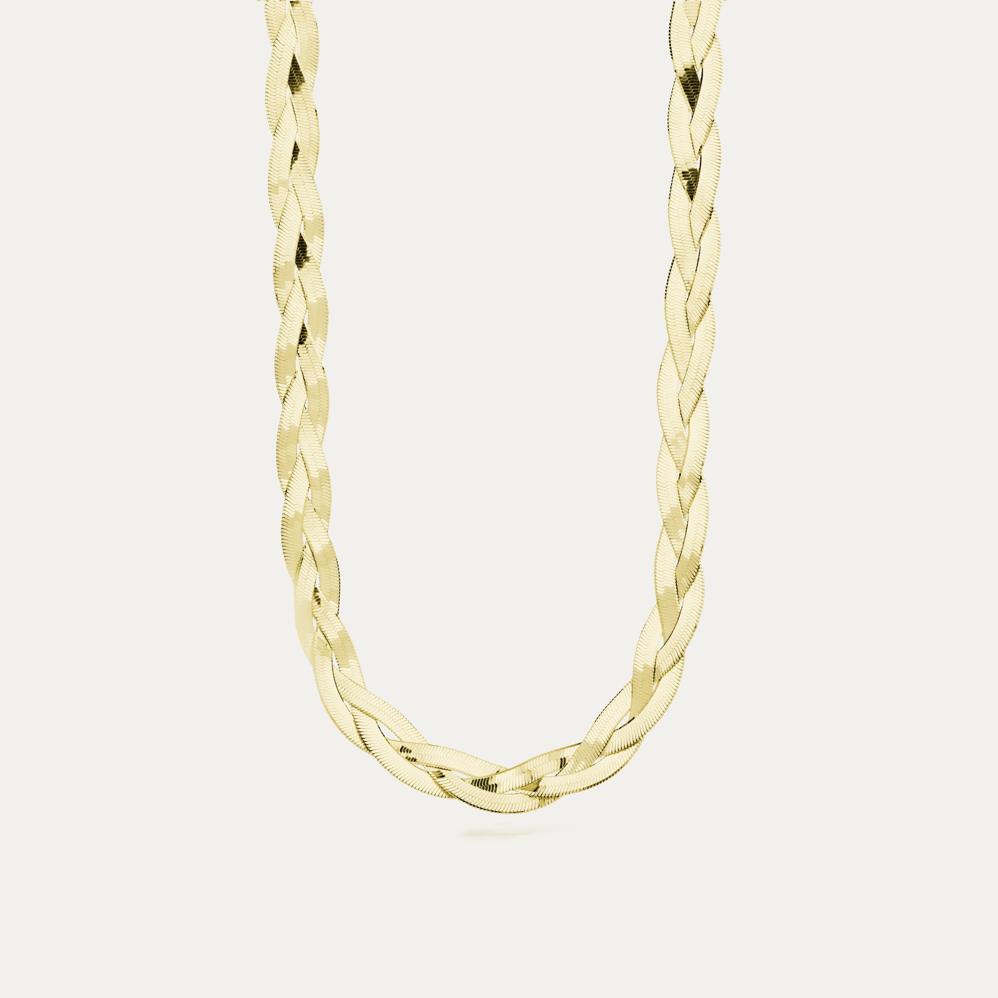 Hálsfesti fossflétta mirror gyllt