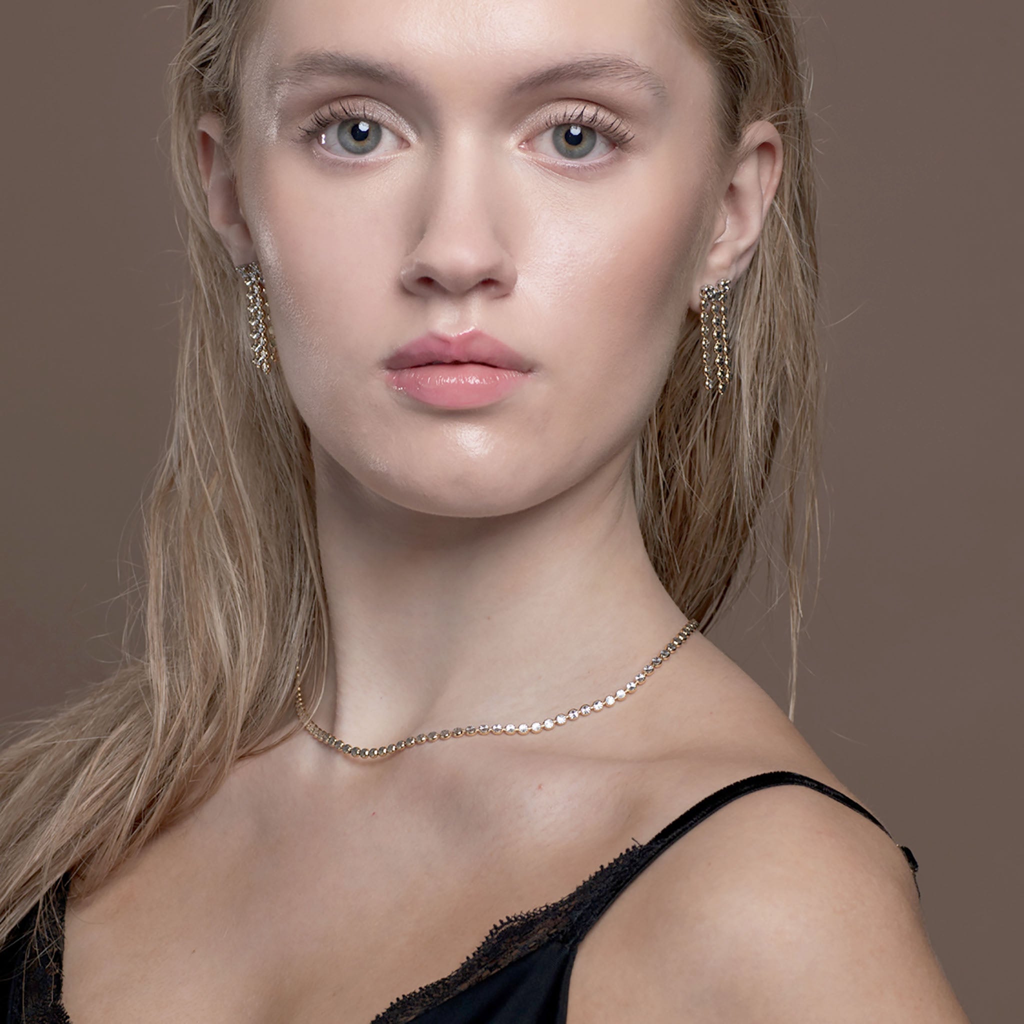 eyrnalokkar gylltir og silfur þrefaldir