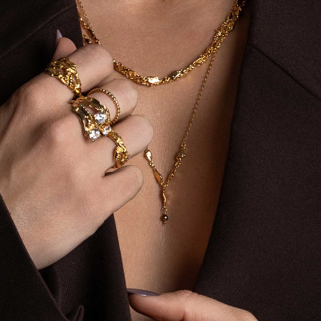 Fiskiflétta armband gyllt