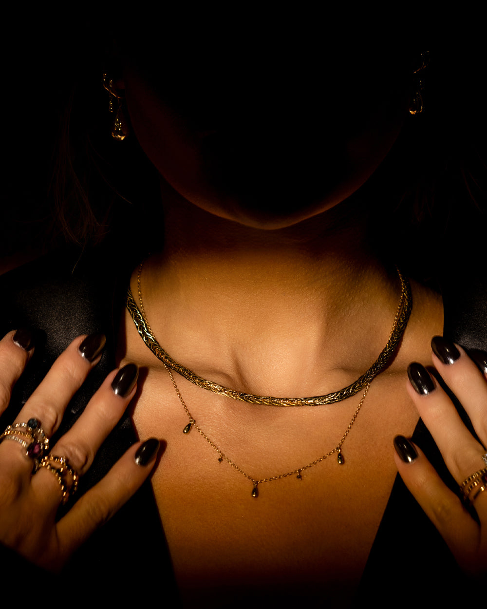 Hálsmen - gull & hvítagull