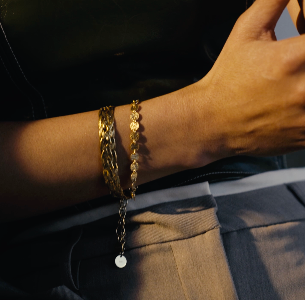 armband hringlóttir hlekkir gyllt