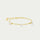 armband með þremur perlum gyllt
