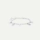 örk armband keðja með 2x öngum og 3x perlum silfur